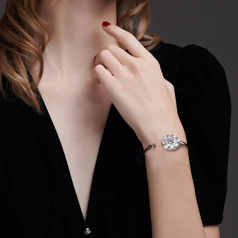 We Bloom Smart Bangle Bracelet (Swarovski Crystal ) - Circle and Luck Company