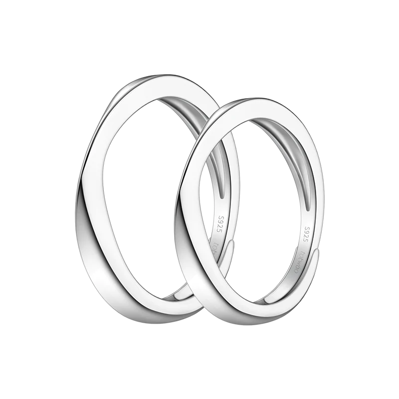 Möbius Adjustable Sterling Silver Couple Rings - Circle and Luck Company