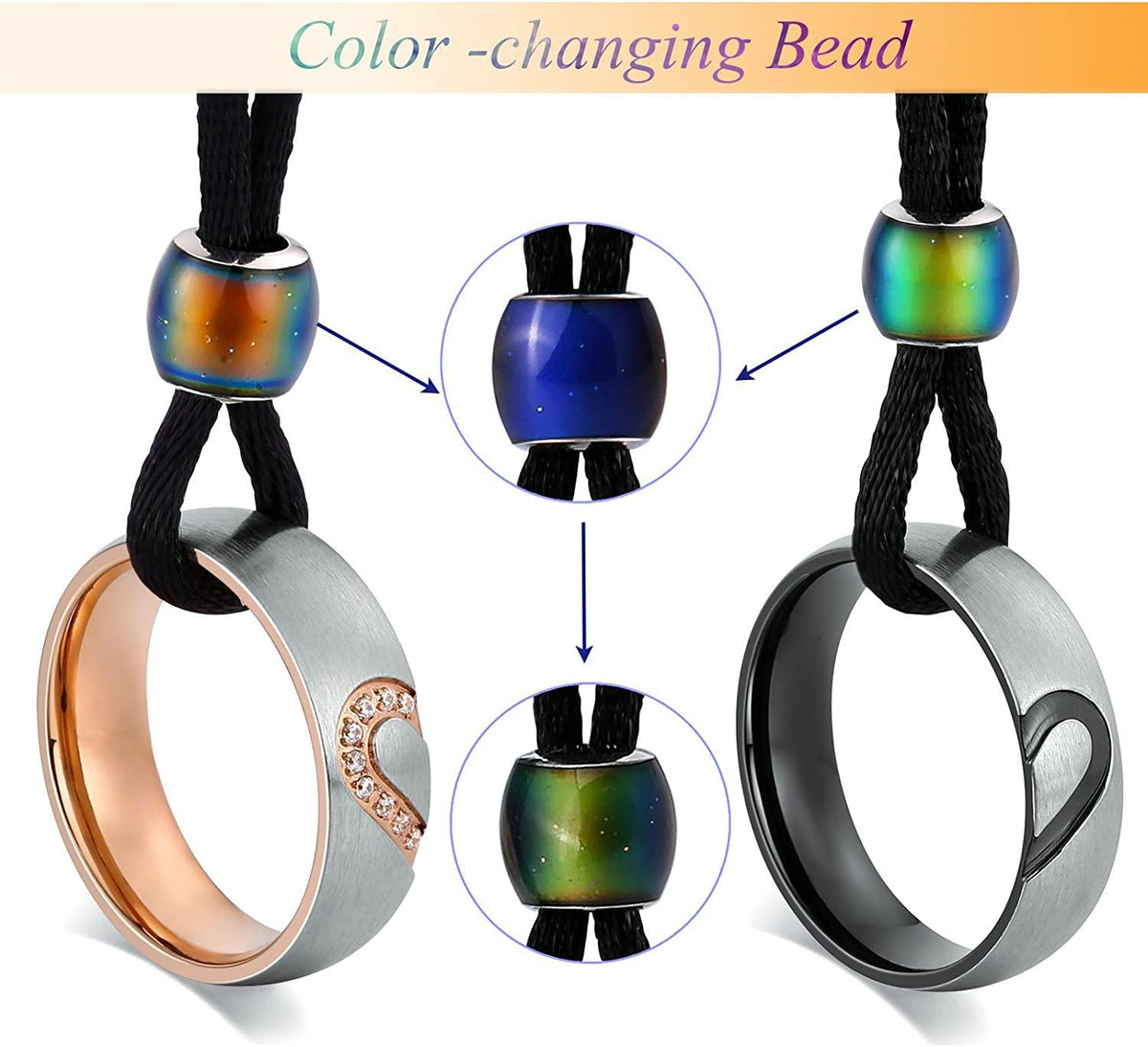 C&amp;L Mood Ring Necklaces - Circle and Luck Company