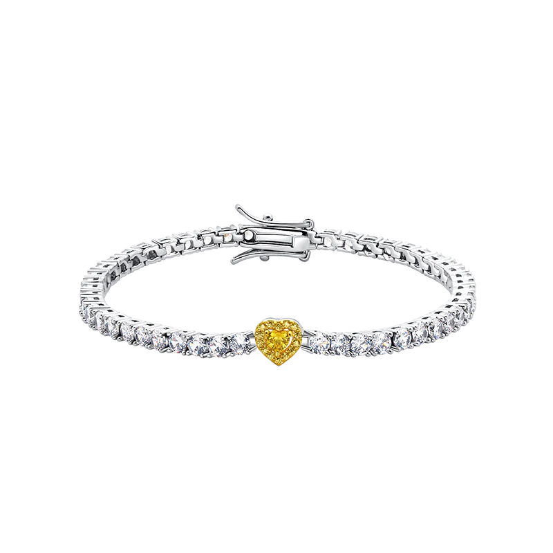 Yellow Heart Tennis Bracelet - Circle and Luck Company