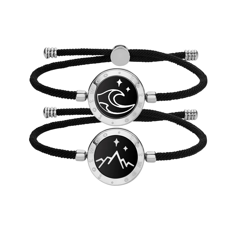 Mountain&Sea Smart Vibration Bracelets with Milan Rope(Black+Black) - Circle and Luck Company